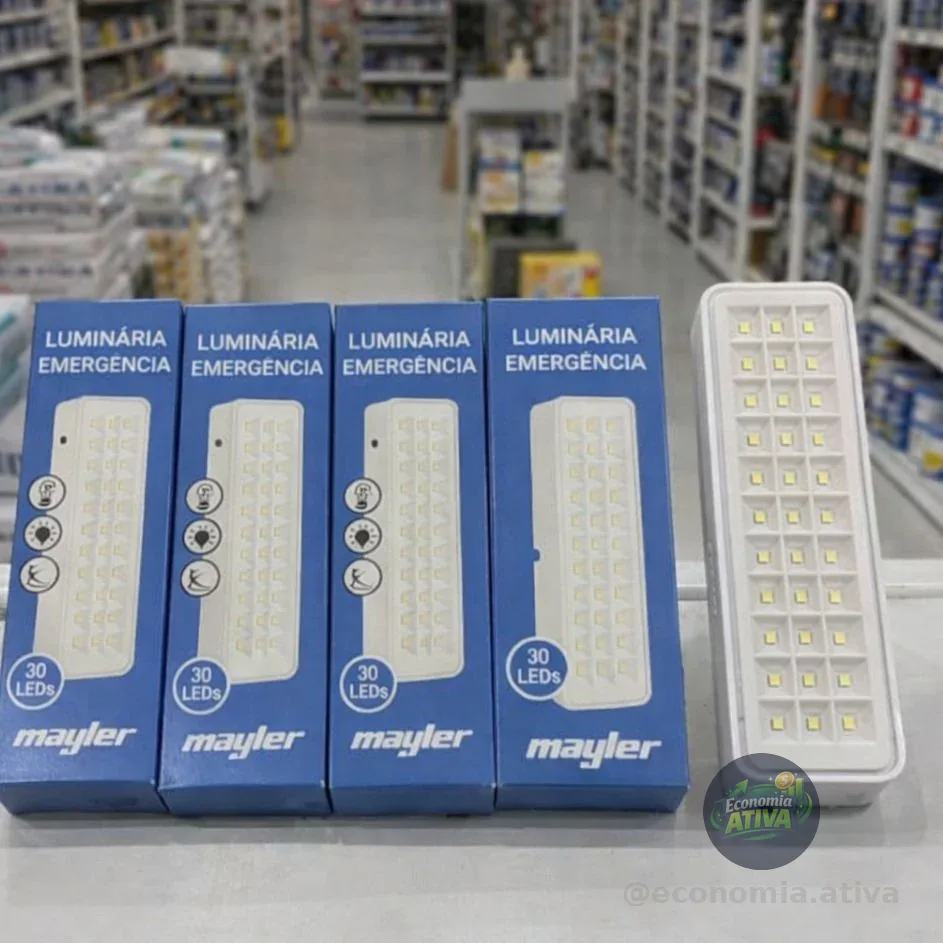 Kit 5 Luminária De Emergência 30leds Bateria Recarregável Cor Branco Frio Roya 127/220v