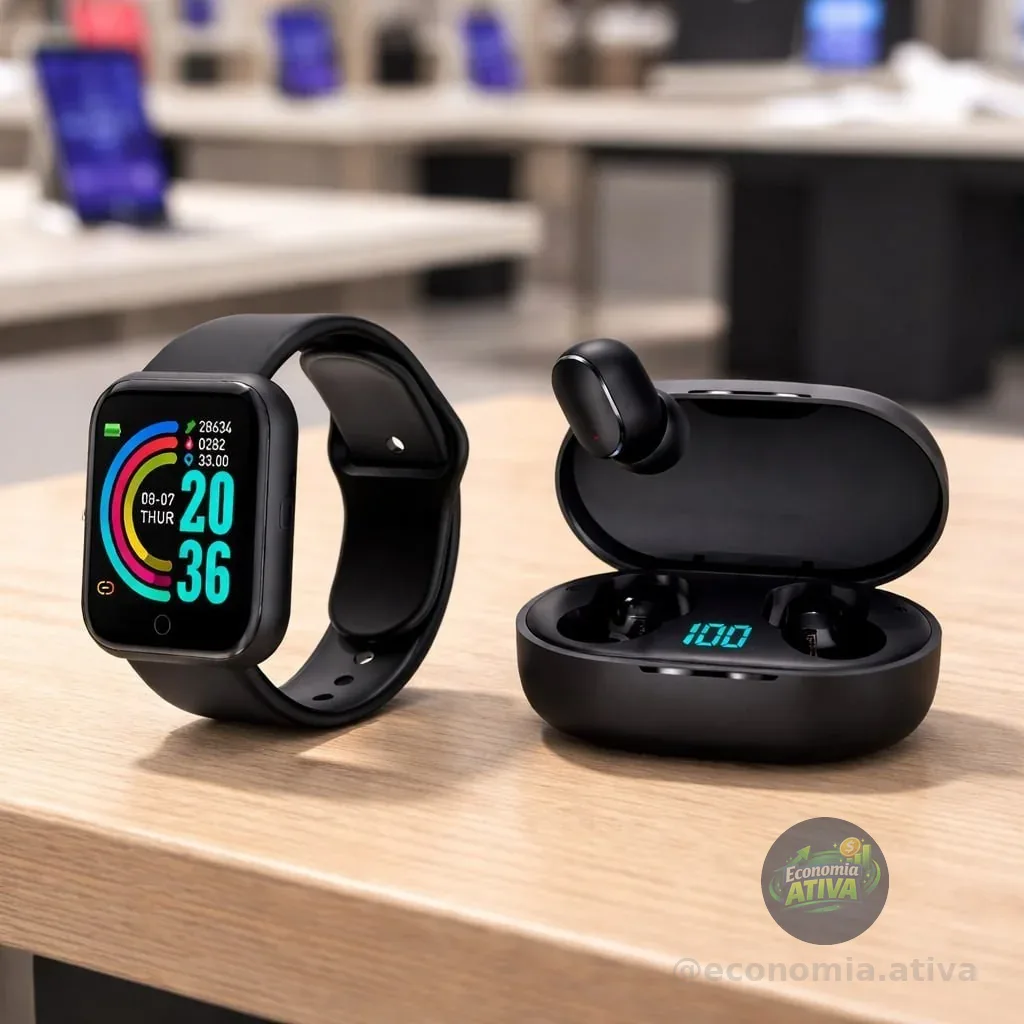 Relógio Digital Smartwatch Gotwire? Pro Com Fone De Ouvido Bluetooth Para Android E Ios Preto Liso