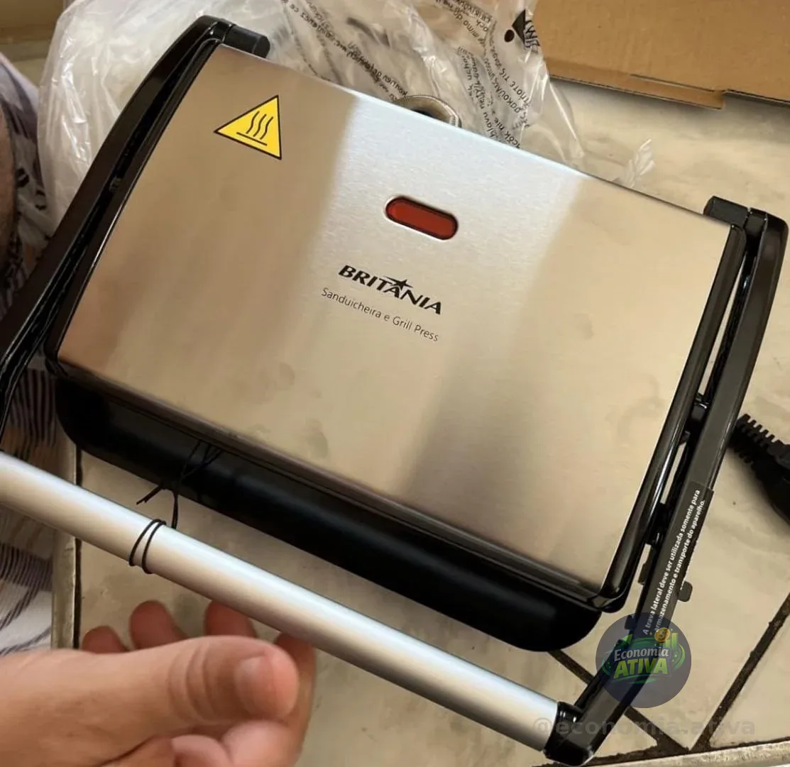 Sanduicheira/Grill Britânia Press BGR27I 2 em 1 Prata 850W - 220V - AliExpress 6