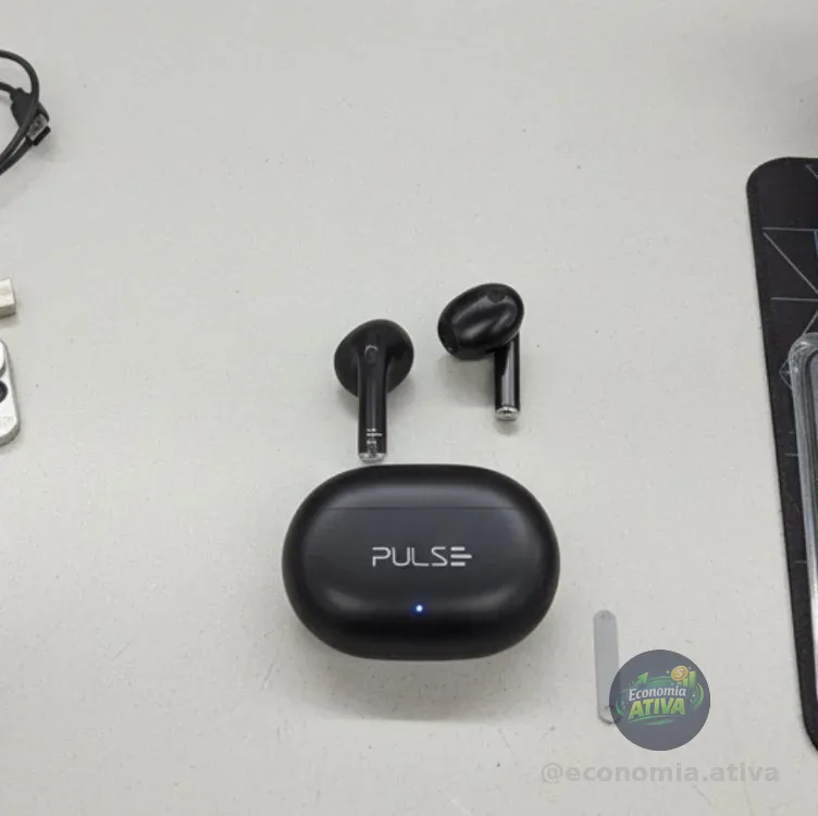 Fone De Ouvido Pulse Tws Bluetooth 5.3 Com Touch, Som Estéreo E Até 12h De Bateria  Ph413 Preto