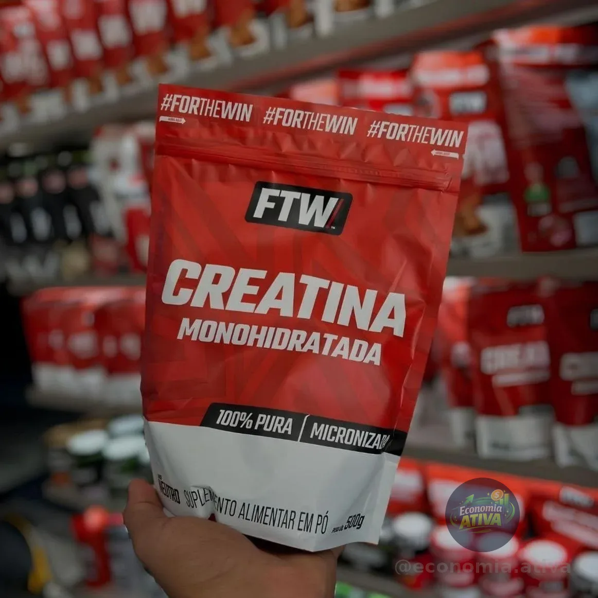 Creatina Monohidratada Pura 500g Refil Suplemento Em Pó 100% - Ftw Sem Sabor