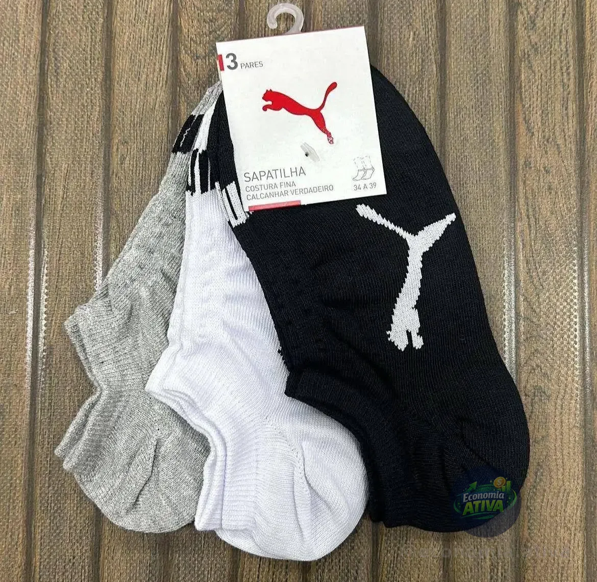 Kit 9 Pares Meias Puma Sapatilha Soquete Invisível Original