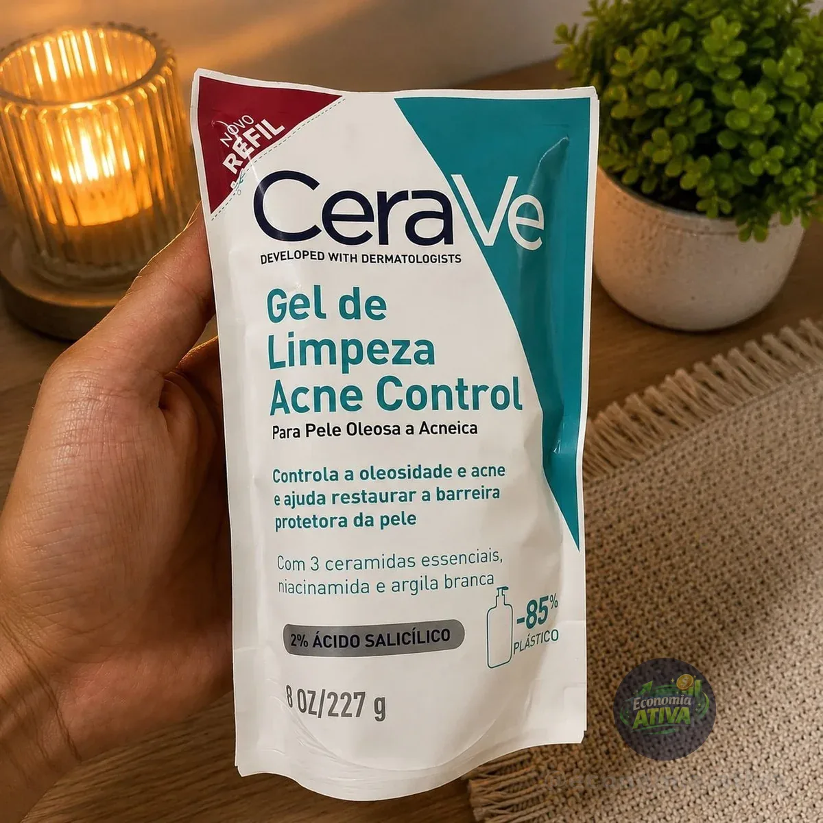 Refil Gel De Limpeza Facial Acne Control 227g Cerave Oleosa Dia/noite
