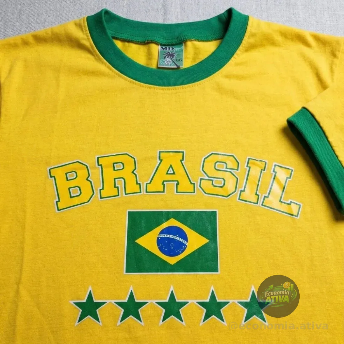 Camisa Esportiva Do Brasil Masculina Futebol Retrô Seleção Amarelo P