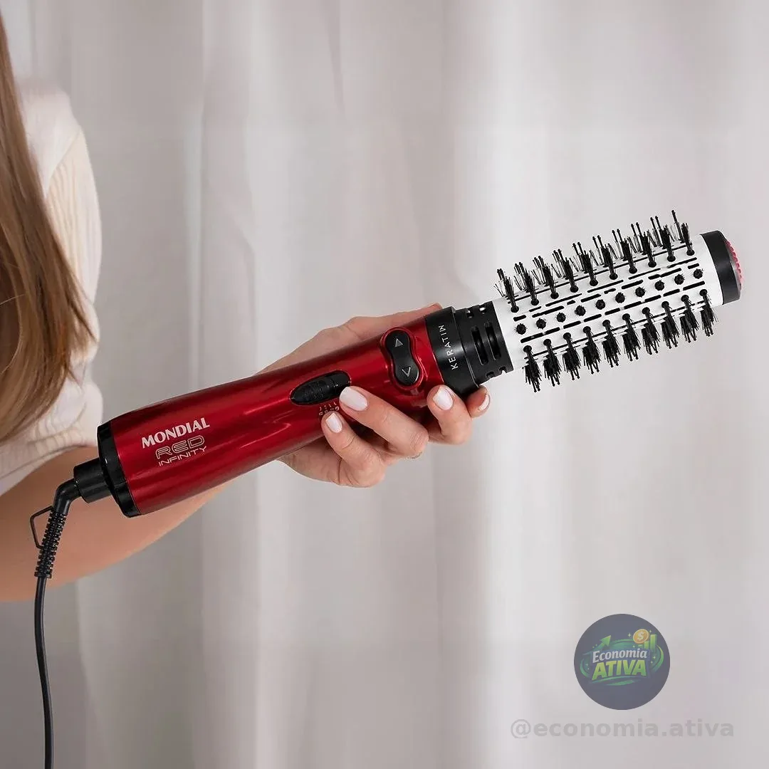 Escova Rotativa Infinity Keratin Mondial Er-11-kr Vermelho 127v
