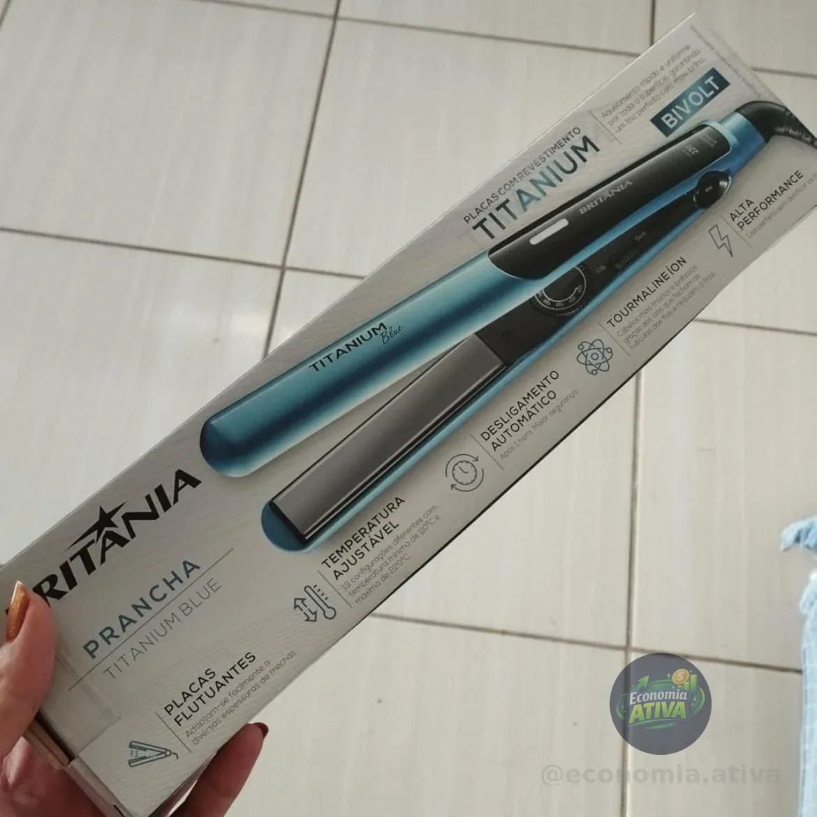 Prancha Britânia Titanium Blue Bivolt N/a Azul 127/220v