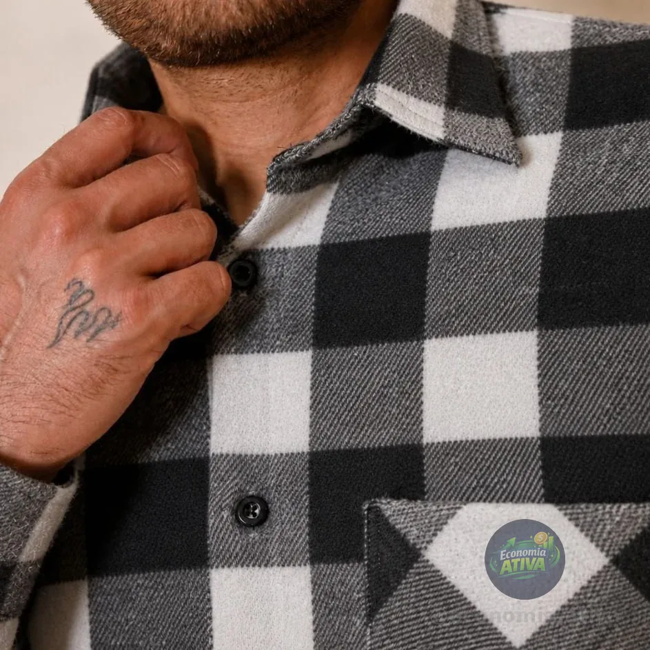 Camisa Xadrez Flanela Blusa Masculina Manga Longa Junina Ful