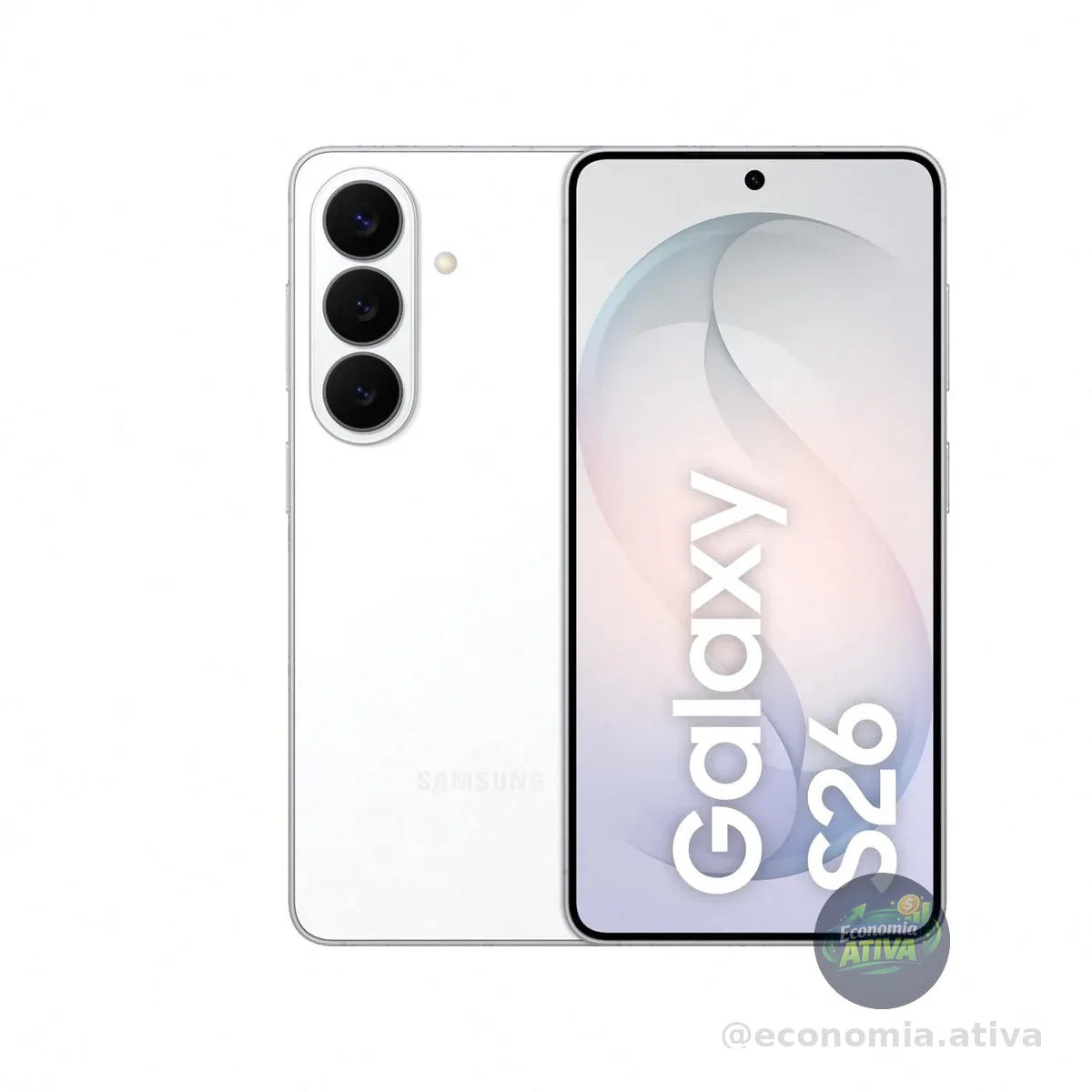 Celular Samsung Galaxy S26 5G, 256GB, 12GB RAM, Câmera Tripla Tela Grande de 6.3 Branco