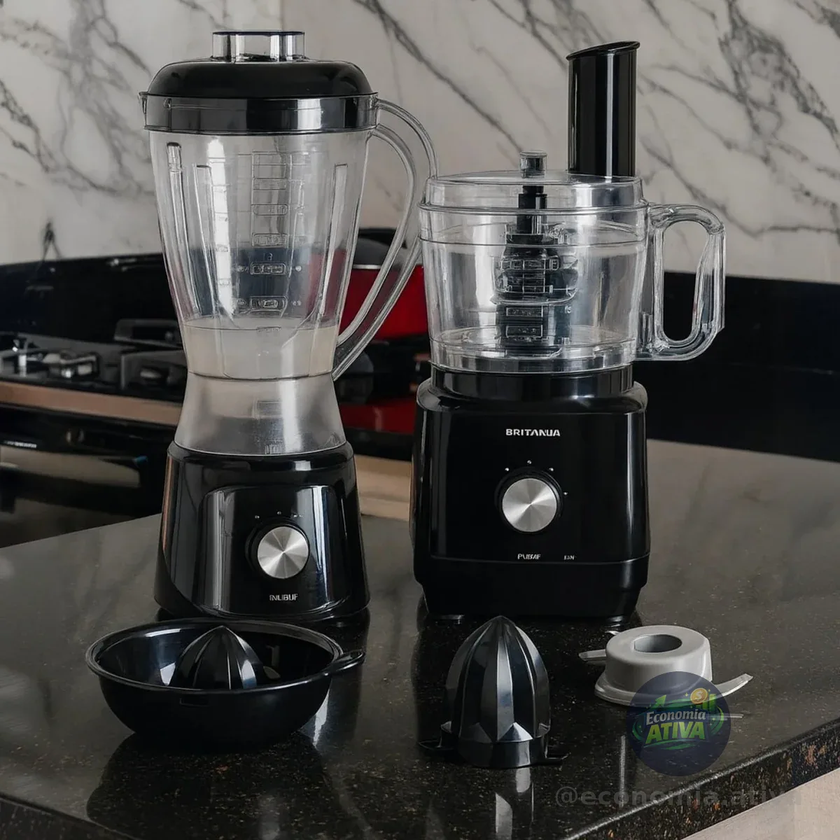 Multiprocessador britânia Bmp900 1000w 3 em 1 inox Preto 220v