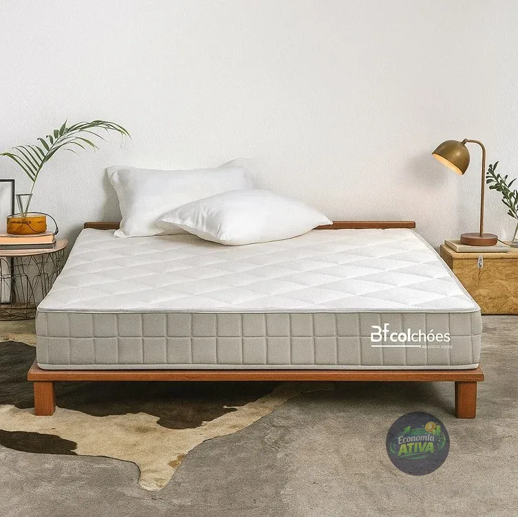 Colchão Casal Ortopédico De Espuma D33 A Vácuo 138x188cm Bf Colchões Branco