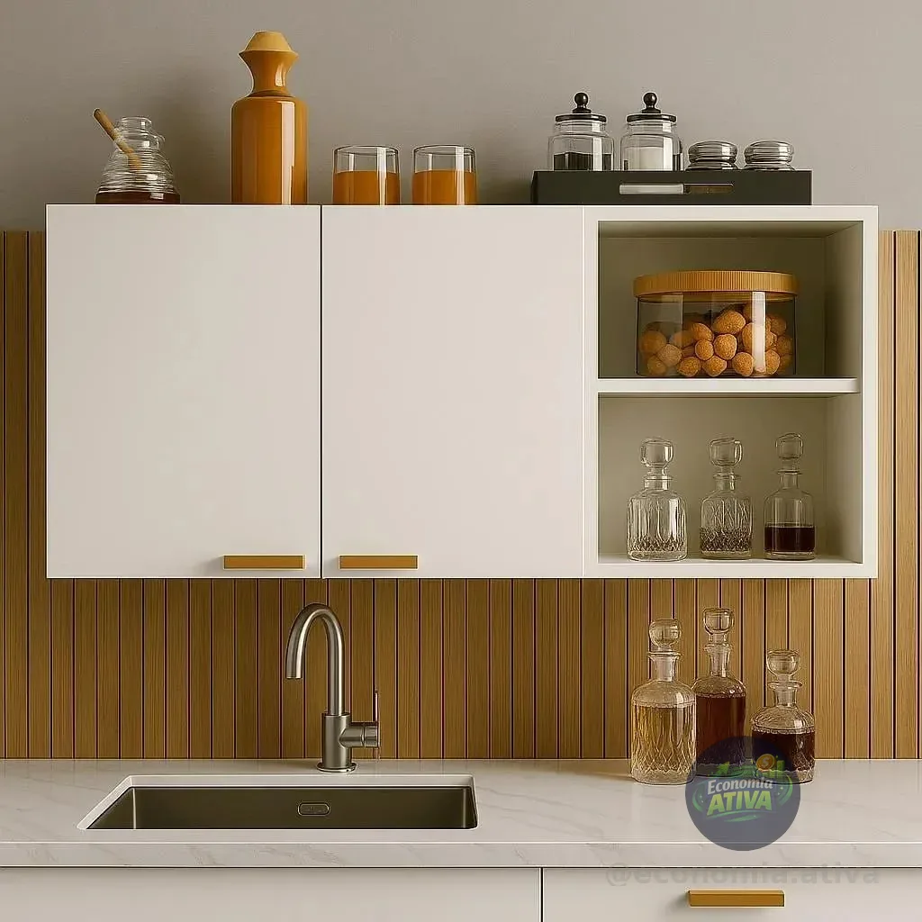 Armário De Cozinha Multiuso Aéreo C/ Nicho Moderno Ajl Store