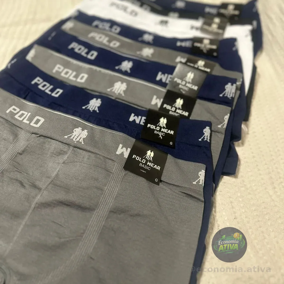 Kit 10 Cuecas Boxer Lisa Polo Wear Sortido Sortido Liso M
