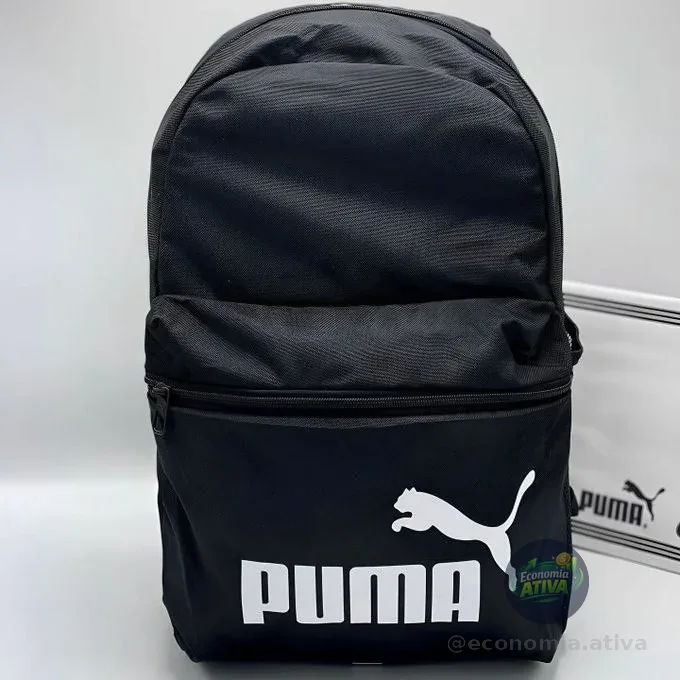 Mochila Phase Backpack Puma Preto/branco Liso