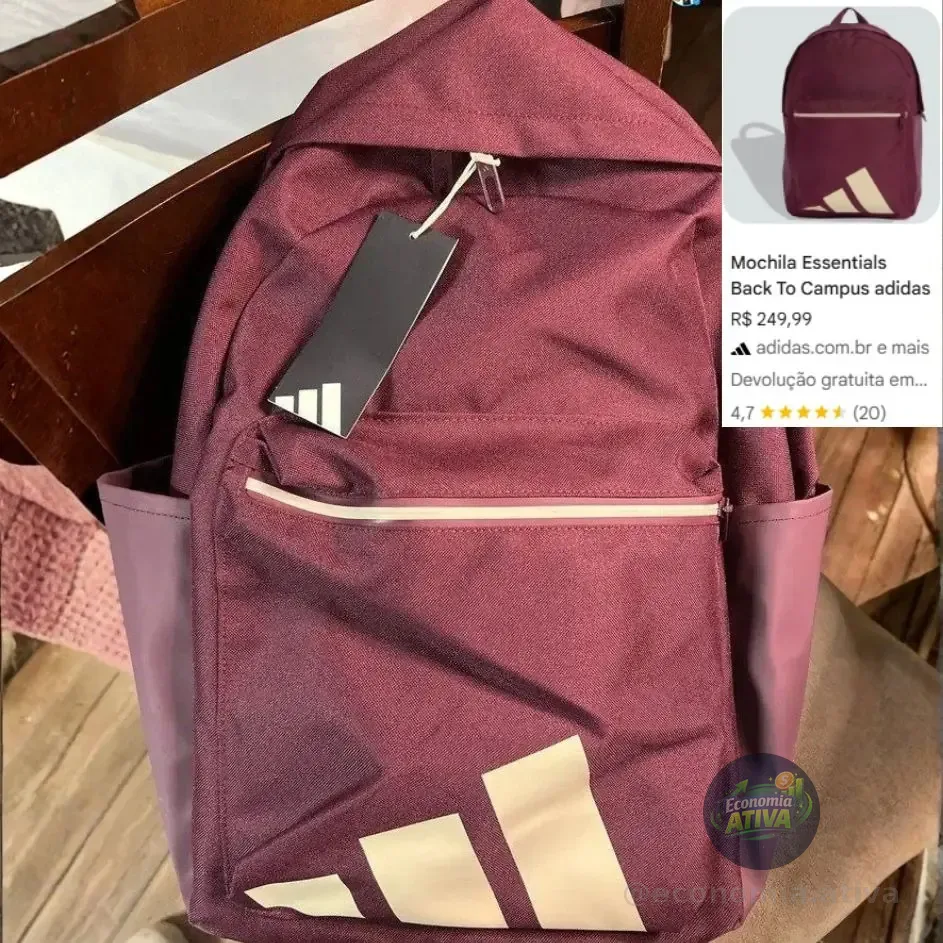 Mochila Essentials Back To Campus Bars adidas Borgonha Liso
