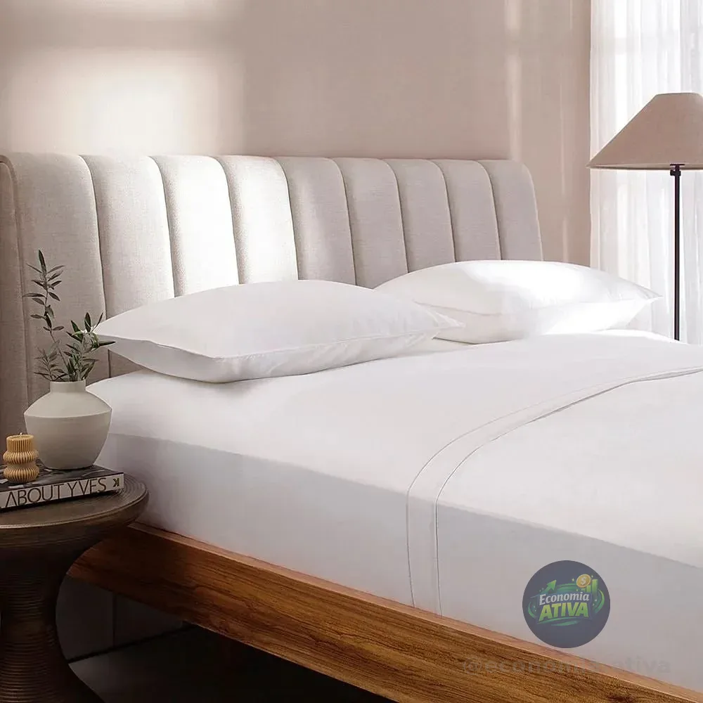 Jogo De Cama Queen Buddemeyer Cotton Essential Cor Branco Liso