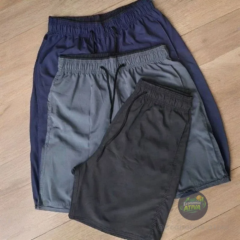 Kit 4 Short Bermuda Masculino Elastano Academia Casual Bolso