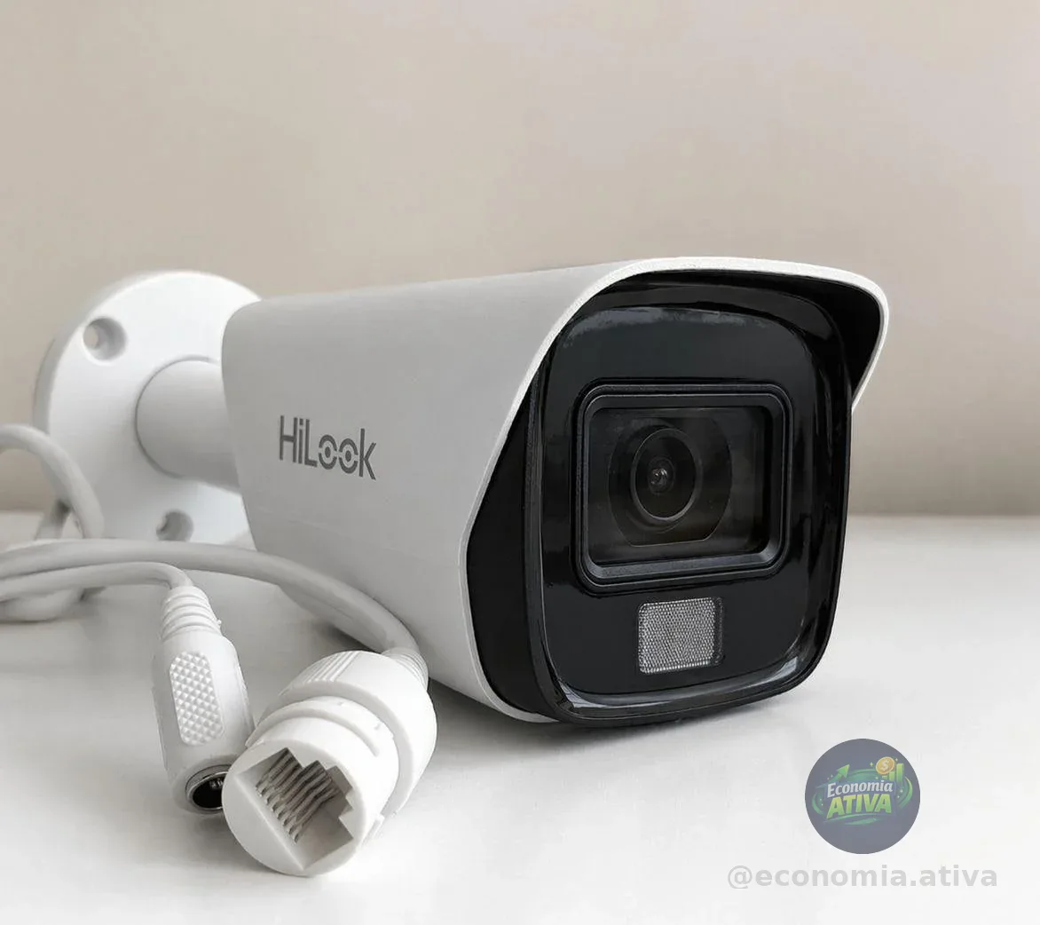 Câmera Mini Bullet Thc-b127-lpc Fixa Luz Dupla 2mp Hikvision Branco