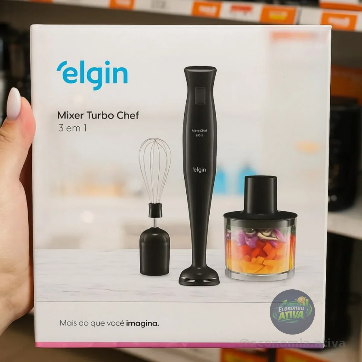 Mixer Vertical Turbo Chef Elgin 3 em 1 200W Preto 220v