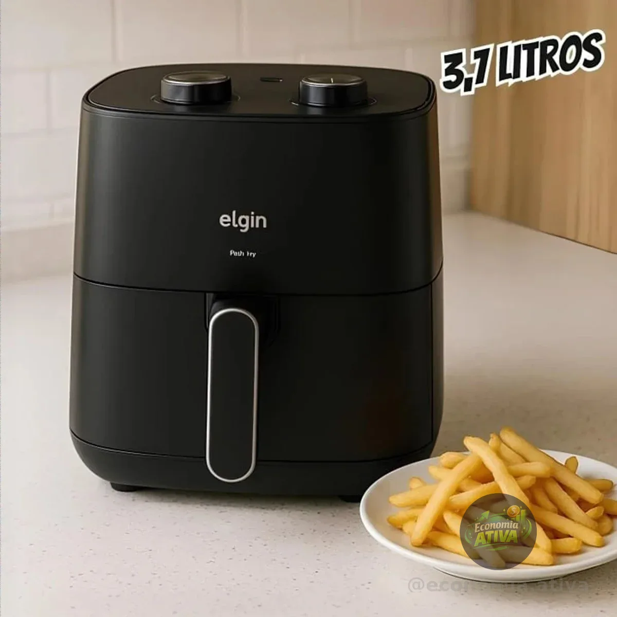 Fritadeira Elétrica Air Fryer Pratica Fry Elgin - 3.7 Litros, 110V