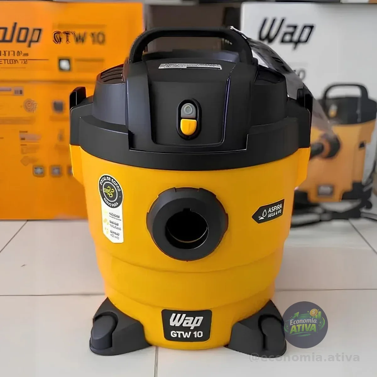 Aspirador De Pó E Água Wap Gtw 10 Compacto 1400w 10 Litros Amarelo/preto 127v