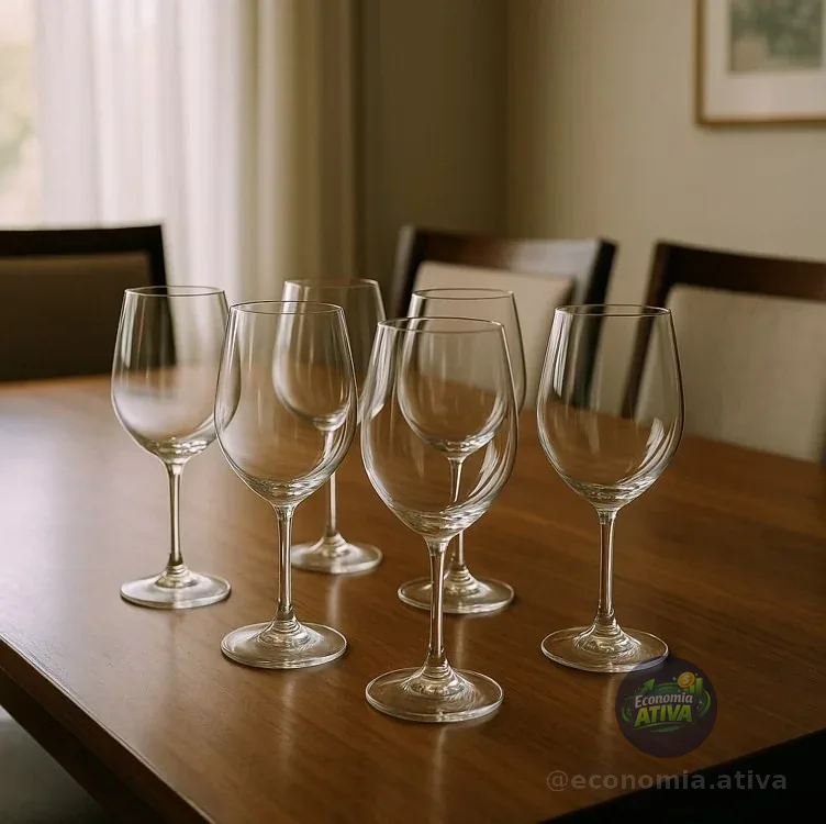 Jogo 6 Taças Vinho Tinto 450ml Cristal Titanium Gastro  Cristal