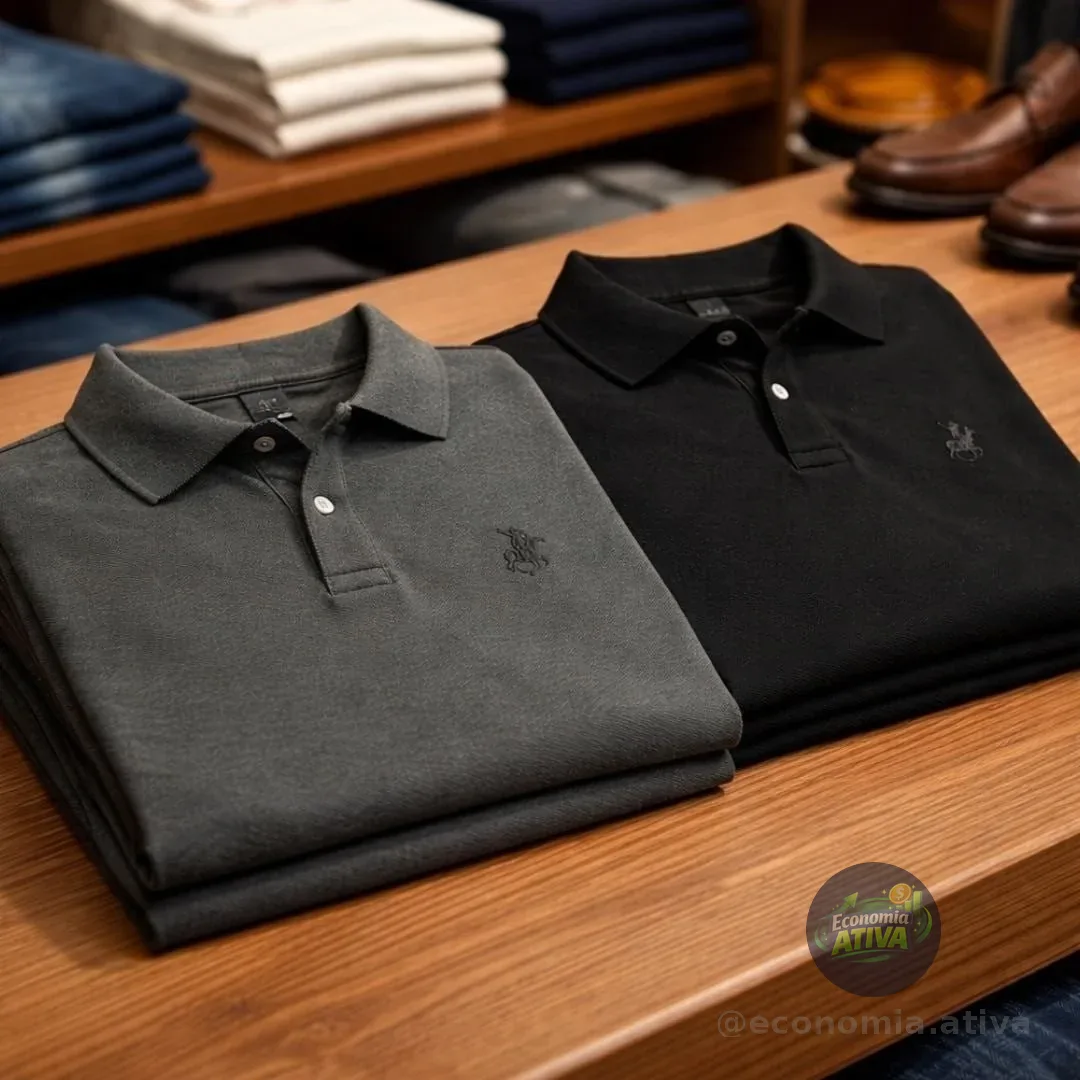 Kit 2 Camisa Polo Piquet Masculina Casual Premium