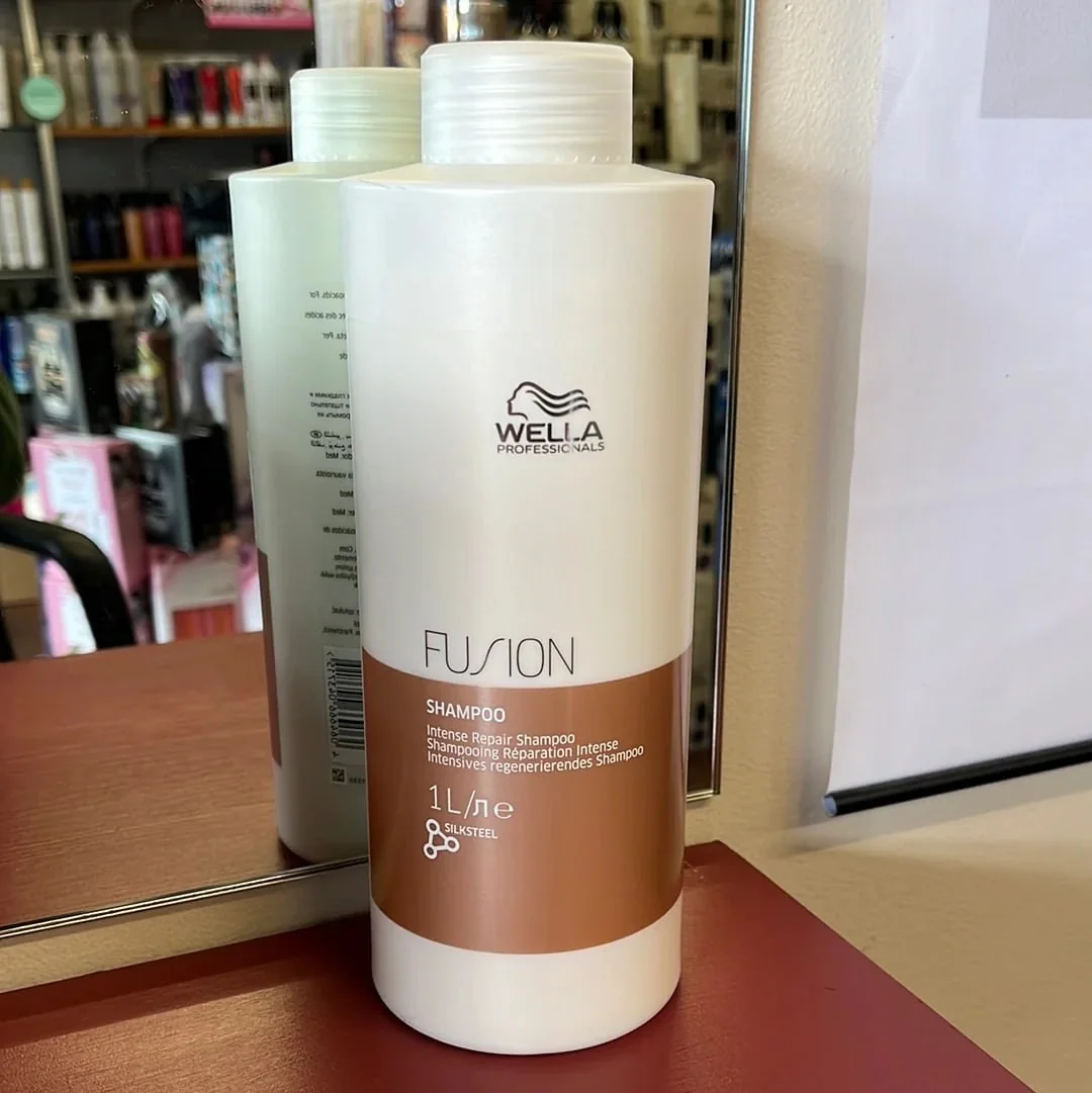 Shampoo Wella Professionals Fusion 1l Reconstrução Intensa E Proteção Para Cabelos Danificados