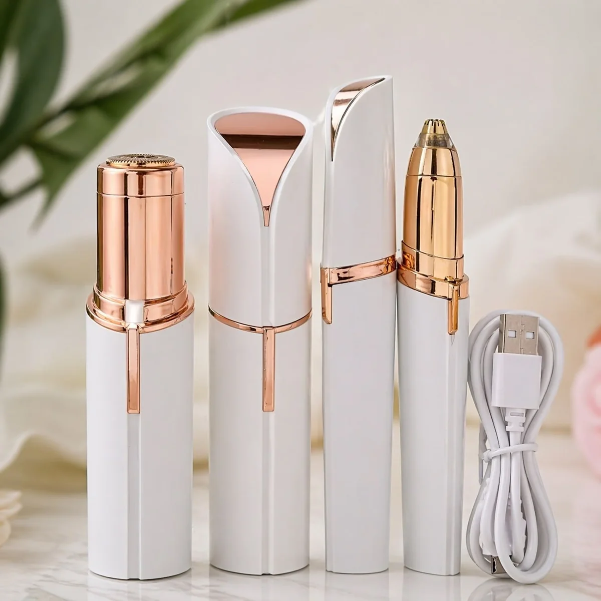 Kit Depilador Facial Caneta Depiladora Sobrancelha Portátil Branco 127/220v
